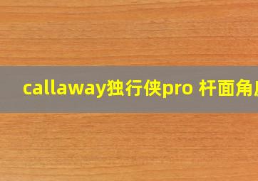 callaway独行侠pro 杆面角度